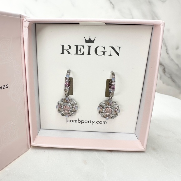 Bomb Party Reign Princess Royal Gems Morganite Earrings RBP7676 NWT - Picture 2 of 5